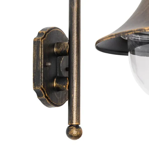 QAZQA Klassieke buiten wandlamp antiek goud IP44 - Daphne