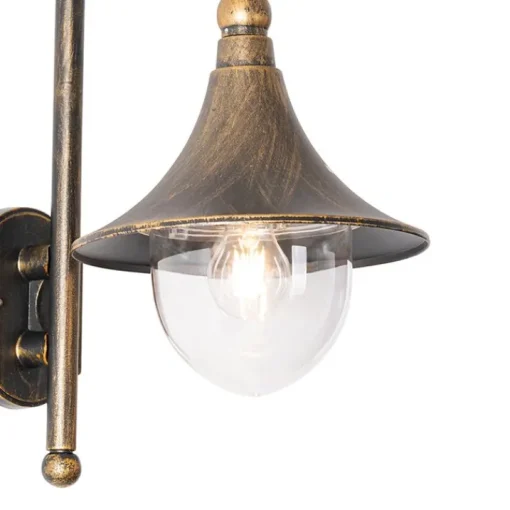 QAZQA Klassieke buiten wandlamp antiek goud IP44 - Daphne