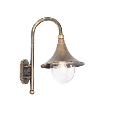 QAZQA Klassieke buiten wandlamp antiek goud IP44 - Daphne