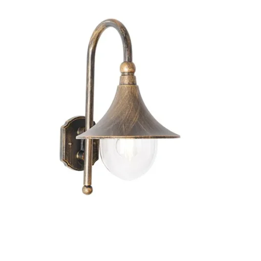QAZQA Klassieke buiten wandlamp antiek goud IP44 - Daphne
