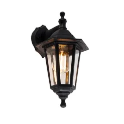 QAZQA Klassieke buitenwandlamp zwart IP44 - New Haven