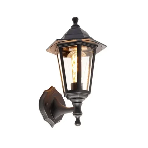 QAZQA Klassieke buitenwandlamp zwart IP44 - New Haven