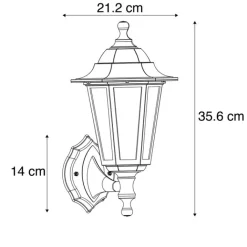 QAZQA Klassieke buitenwandlamp zwart IP44 - New Haven