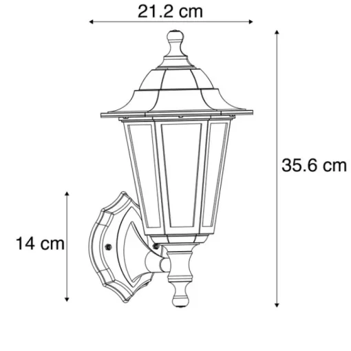 QAZQA Klassieke buitenwandlamp zwart IP44 - New Haven