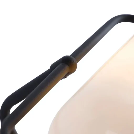 QAZQA Klassieke notarislamp zwart met opaal glas - Banker