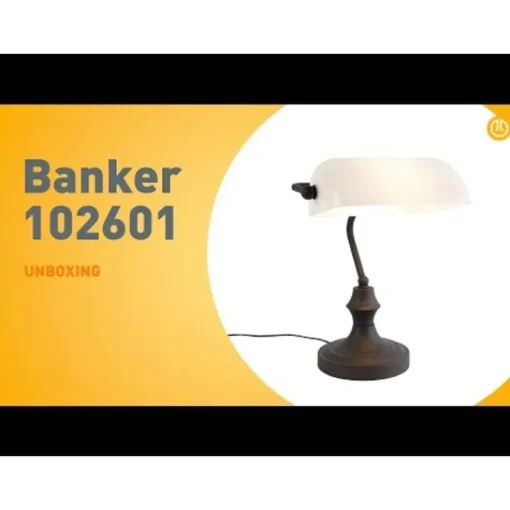 QAZQA Klassieke notarislamp zwart met opaal glas - Banker