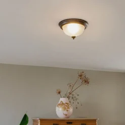QAZQA Klassieke plafondlamp bruin opaal - Classico