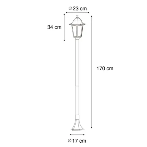 QAZQA Klassieke staande buitenlamp donker groen 170 cm IP44 - New Orleans