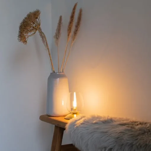 QAZQA Klassieke tafellamp goud met glas - Elien