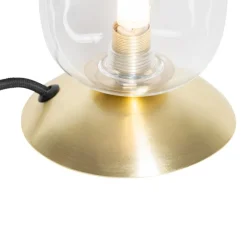 QAZQA Klassieke tafellamp goud met glas - Elien