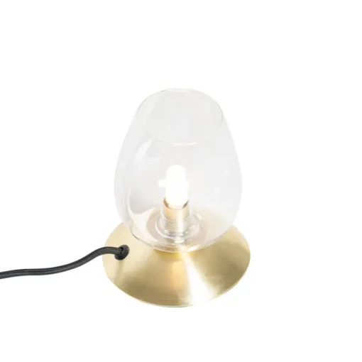 QAZQA Klassieke tafellamp goud met glas - Elien