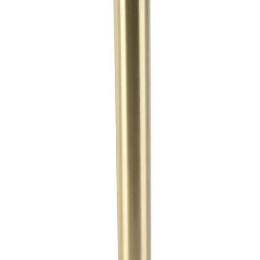QAZQA Klassieke tafellamp messing met kap wit 35 cm - Simplo