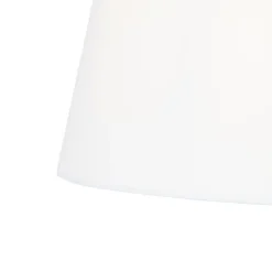 QAZQA Klassieke vloerlamp staal met witte kap verstelbaar - Ladas