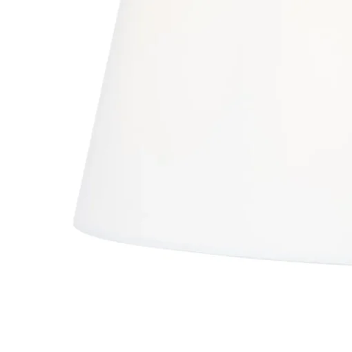 QAZQA Klassieke vloerlamp staal met witte kap verstelbaar - Ladas