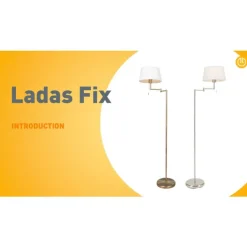 QAZQA Klassieke vloerlamp staal met witte kap verstelbaar - Ladas