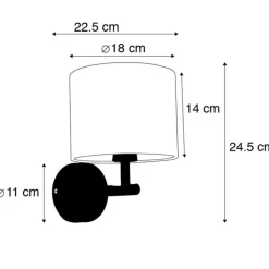 QAZQA Klassieke wandlamp goud met zwarte velours kap - Combi