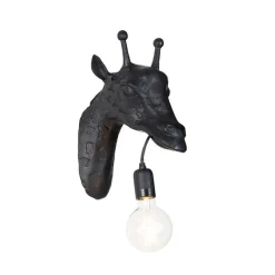 QAZQA Klassieke wandlamp zwart - Animal Giraf