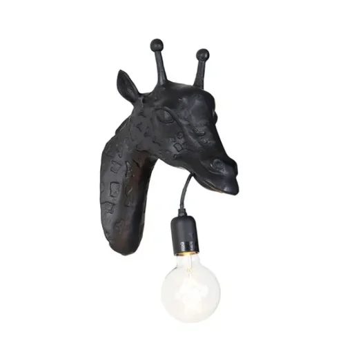 QAZQA Klassieke wandlamp zwart - Animal Giraf