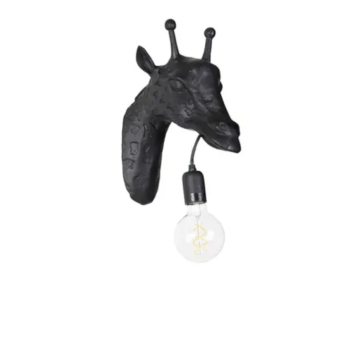 QAZQA Klassieke wandlamp zwart - Animal Giraf