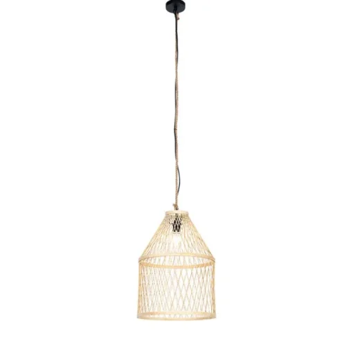 QAZQA Landelijke buiten hanglamp rotan 40x55 cm - Calamus