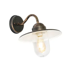 QAZQA Landelijke buiten wandlamp antiek goud IP44 - Kansas