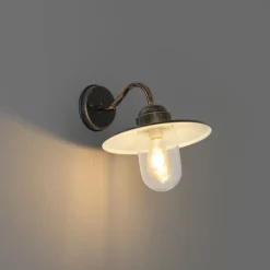 QAZQA Landelijke buiten wandlamp antiek goud IP44 - Kansas