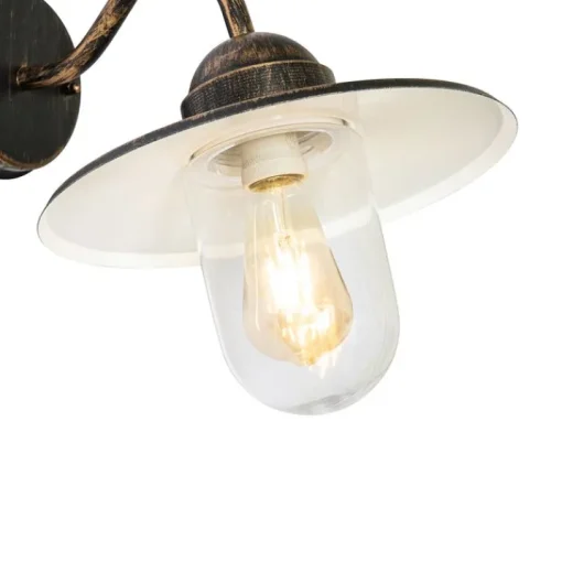 QAZQA Landelijke buiten wandlamp antiek goud IP44 - Kansas