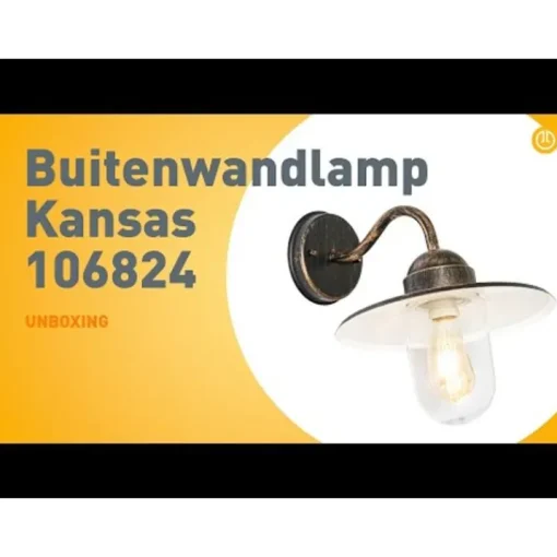 QAZQA Landelijke buiten wandlamp antiek goud IP44 - Kansas