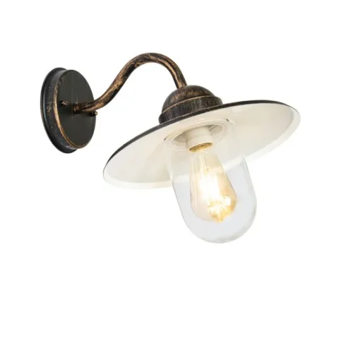QAZQA Landelijke buiten wandlamp antiek goud IP44 - Kansas