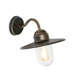 QAZQA Landelijke buiten wandlamp antiek goud IP44 - Kansas