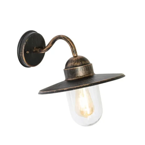 QAZQA Landelijke buiten wandlamp antiek goud IP44 - Kansas