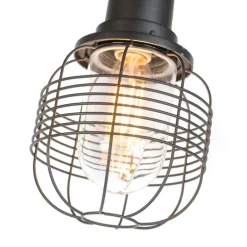 QAZQA Landelijke buitenlamp zwart 3-lichts IP44 - Guardado