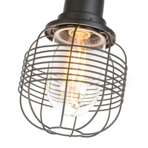 QAZQA Landelijke buitenlamp zwart 3-lichts IP44 - Guardado