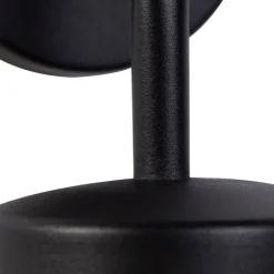 QAZQA Landelijke buitenwandlamp zwart met glas - Elza