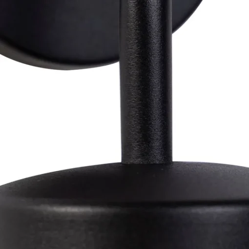 QAZQA Landelijke buitenwandlamp zwart met glas - Elza