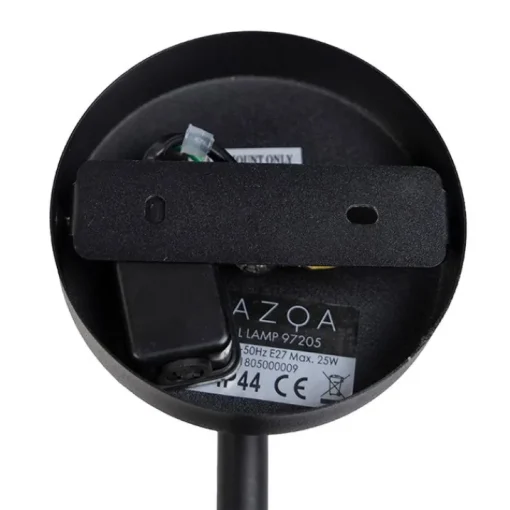 QAZQA Landelijke buitenwandlamp zwart met glas - Elza