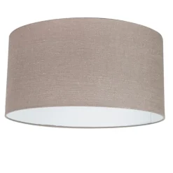 QAZQA Landelijke hanglamp wit met bruine kap 50 cm - Combi 1