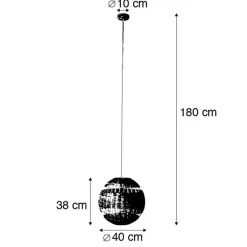 QAZQA Landelijke hanglamp wit met rotan - Rattan