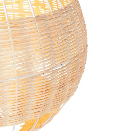QAZQA Landelijke hanglamp wit met rotan - Rattan