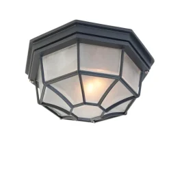 QAZQA Landelijke plafondlamp donkergrijs 26,5 IP44 - Bri