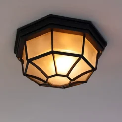 QAZQA Landelijke plafondlamp donkergrijs 26,5 IP44 - Bri