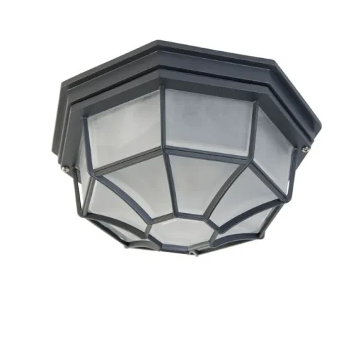 QAZQA Landelijke plafondlamp donkergrijs 26,5 IP44 - Bri