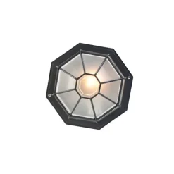 QAZQA Landelijke plafondlamp donkergrijs 26,5 IP44 - Bri