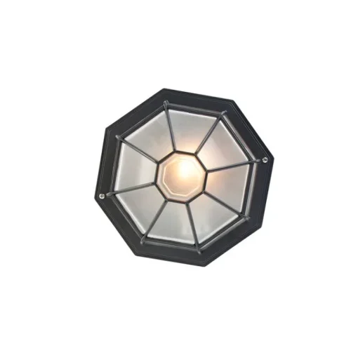 QAZQA Landelijke plafondlamp donkergrijs 26,5 IP44 - Bri