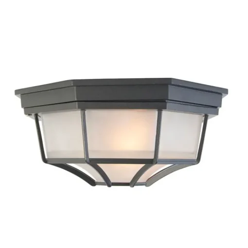 QAZQA Landelijke plafondlamp donkergrijs 26,5 IP44 - Bri