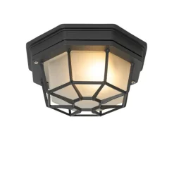 QAZQA Landelijke plafondlamp donkergrijs 21,3 cm IP44 - Bri