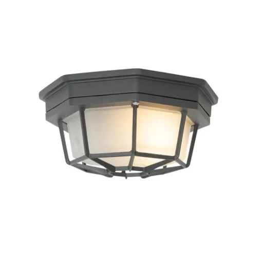 QAZQA Landelijke plafondlamp donkergrijs 21,3 cm IP44 - Bri