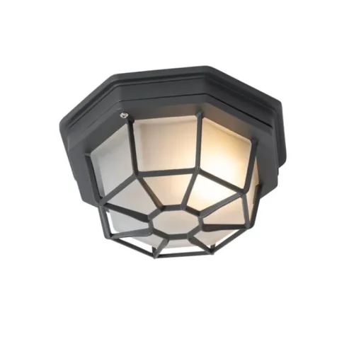 QAZQA Landelijke plafondlamp donkergrijs 21,3 cm IP44 - Bri