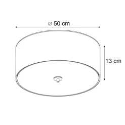 QAZQA Landelijke plafondlamp grijs 50 cm - Drum Jute