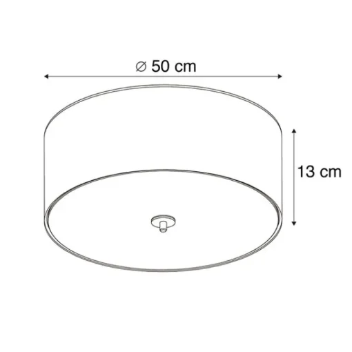 QAZQA Landelijke plafondlamp grijs 50 cm - Drum Jute